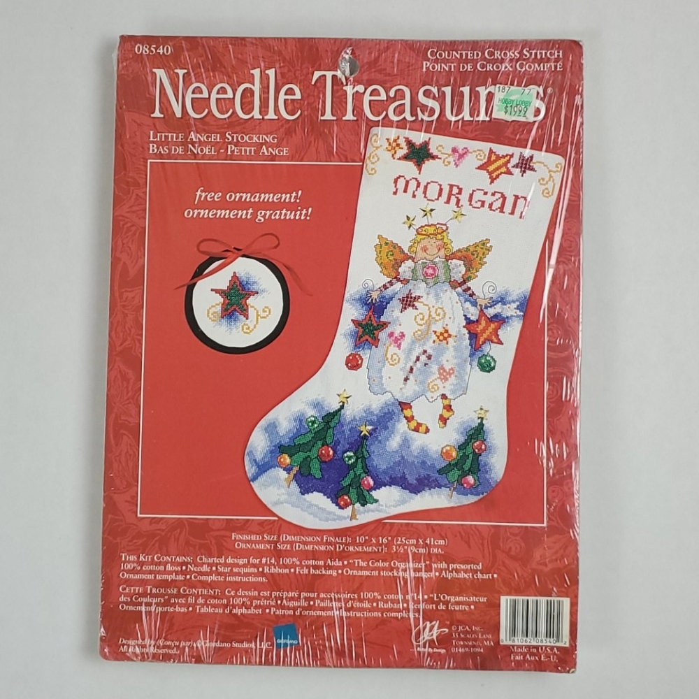 Vintage Cross Stitch Needle Treasures Little Angel stockin New